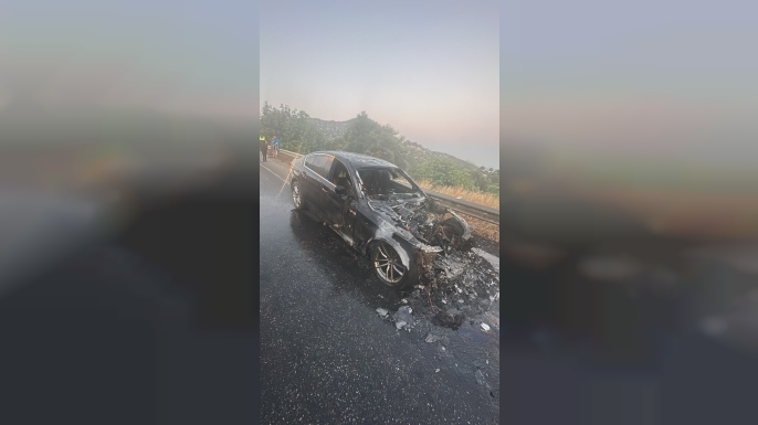 Boğazköy’de araç yangını
