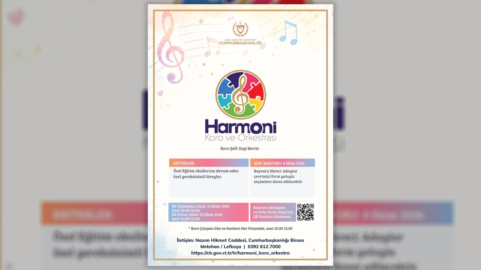 “Cumhurbaşkanlığı Harmoni Koro ve Orkestrası” başvurular devam ediyor