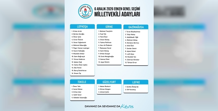 YDP’nin 6 Aralık Milletvekili aday listesi kesinleşti
